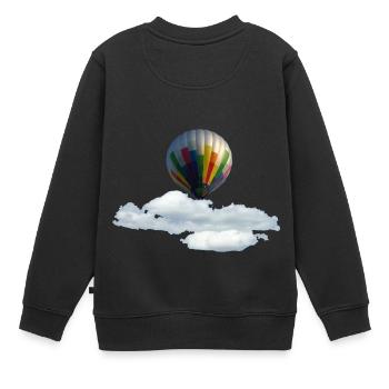 Heissluftballon - Kinder Premium Organic Sweatshirt - Schwarz - Hinten - AI Model Kid Female (0cm)