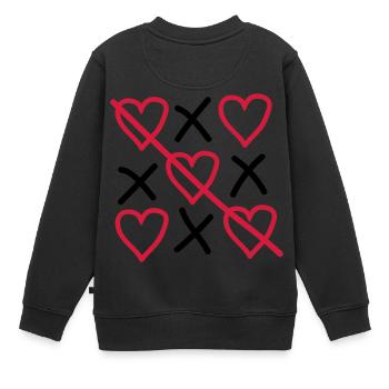 L’amour gagne - Sweat Premium enfant bio - noir - Dos - AI Model Kid Female (0cm)