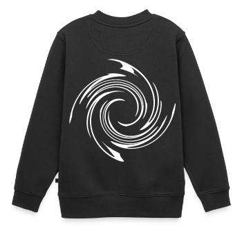 Swirl spirale idée de cadeau de chemise motif gribouillis - Sweat Premium enfant bio - noir - Dos - AI Model Kid Female (0cm)
