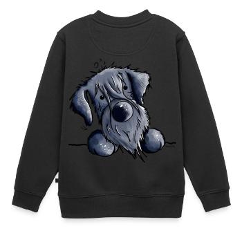 Knuffiger Schnauzer - Kinder Premium Organic Sweatshirt - Schwarz - Hinten - AI Model Kid Female (0cm)