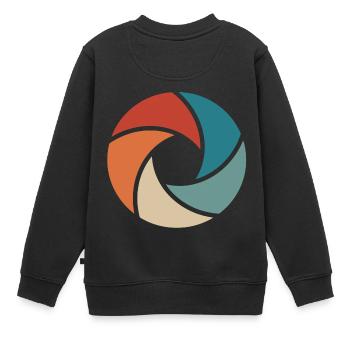 Kamera - Kinder Premium Organic Sweatshirt - Schwarz - Hinten - AI Model Kid Female (0cm)