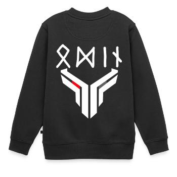 allvater odin - Kinder Premium Organic Sweatshirt - Schwarz - Hinten - AI Model Kid Female (0cm)