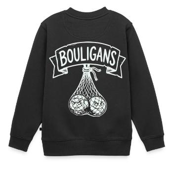 Boule Mütze, Boule Schürze, Boule Shorts, Polo - Kinder Premium Organic Sweatshirt - Schwarz - Hinten - AI Model Kid Female (0cm)