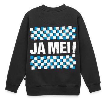 Ja mei! Bayrische Sprüche Bayern - Kinder Premium Organic Sweatshirt - Schwarz - Hinten - AI Model Kid Female (0cm)