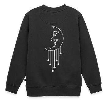 Moon Star - mond (1c) - Kinder Premium Organic Sweatshirt - Schwarz - Hinten - AI Model Kid Female (0cm)