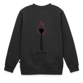 Brûler le coeur - Sweat Premium enfant bio - noir - Dos - AI Model Kid Female (0cm)