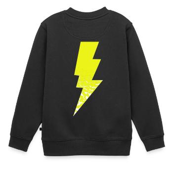 Blitz - Kinder Premium Organic Sweatshirt - Schwarz - Hinten - AI Model Kid Female (0cm)