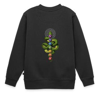 Kundalini Chakras - Sweat Premium enfant bio - noir - Dos - AI Model Kid Female (0cm)