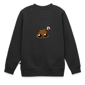 Poo - Sweat Premium enfant bio - noir - Dos - AI Model Kid Female (0cm)