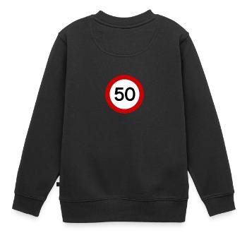 50 - Kids Premium Organic Sweatshirt - black - Back - AI Model Kid Female (0cm)