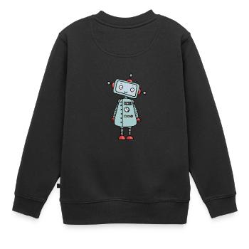 Super süß Roboter - Kinder Premium Organic Sweatshirt - Schwarz - Hinten - AI Model Kid Female (0cm)