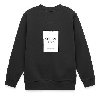 CITY OF LIFE - Kinder Premium Organic Sweatshirt - Schwarz - Hinten - AI Model Kid Female (0cm)