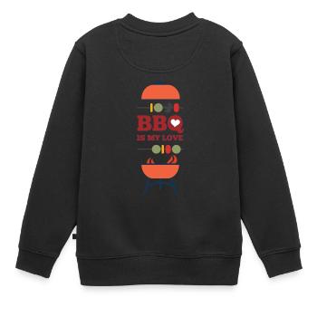 Cadeau de grillade - Sweat Premium enfant bio - noir - Dos - AI Model Kid Female (0cm)