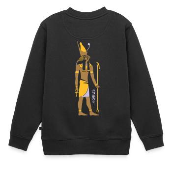 Horus Dieu de l'Egypte - Sweat Premium enfant bio - noir - Dos - AI Model Kid Female (0cm)
