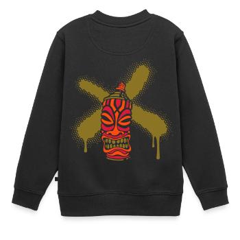 SPRAY A CROSS TIKI (N1 FR) par toneyshirts.de - Sweat Premium enfant bio - noir - Dos - AI Model Kid Female (0cm)