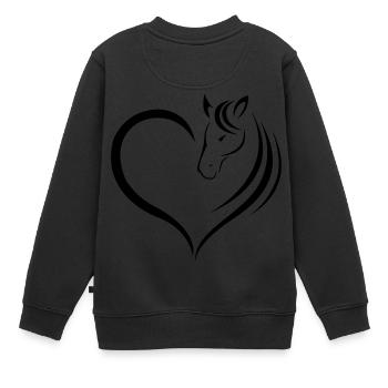 Horse Lovers - Cute Shirt for Girls - Kinder Premium Organic Sweatshirt - Schwarz - Hinten - AI Model Kid Female (0cm)