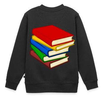 livres - Sweat Premium enfant bio - noir - Dos - AI Model Kid Female (0cm)