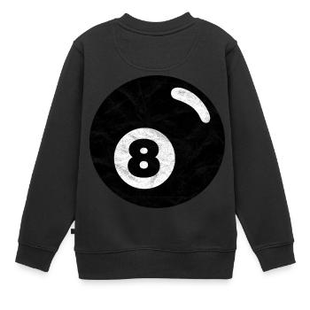 Billard boule de billard noir huit huit - Sweat Premium enfant bio - noir - Dos - AI Model Kid Female (0cm)