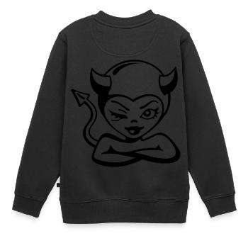 Devil Lady - Kinder Premium Organic Sweatshirt - Schwarz - Hinten - AI Model Kid Female (0cm)