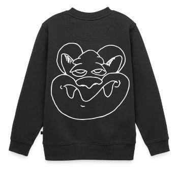 Witziges Rattengesicht - Kinder Premium Organic Sweatshirt - Schwarz - Hinten - AI Model Kid Female (0cm)