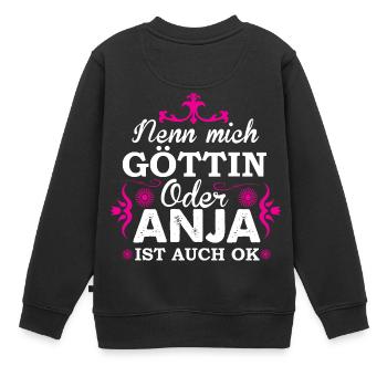 Appelez-moi ou Déesse Anja - Sweat Premium enfant bio - noir - Dos - AI Model Kid Female (0cm)