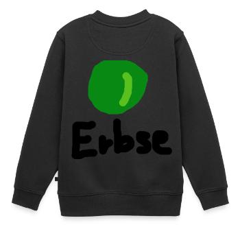 Erbse - Kinder Premium Organic Sweatshirt - Schwarz - Hinten - AI Model Kid Female (0cm)