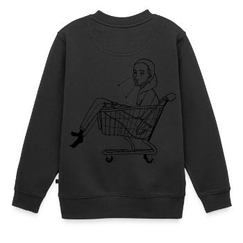 Allons faire du shopping. Faire du shopping avec la petite amie. - Sweat Premium enfant bio - noir - Dos - AI Model Kid Female (0cm)