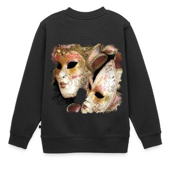 Les masques de carnaval de Venise, beaux et mystérieux - Sweat Premium enfant bio - noir - Dos - AI Model Kid Female (0cm)