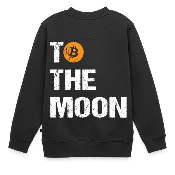 Bitcoin to the moon Bitcoin - Kids Premium Organic Sweatshirt - black - Back - AI Model Kid Female (0cm)