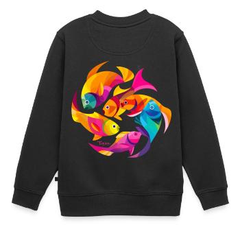 Tropische Farben - Kinder Premium Organic Sweatshirt - Schwarz - Hinten - AI Model Kid Female (0cm)