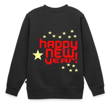 Happy New Year - Kinder Premium Organic Sweatshirt - Schwarz - Hinten - AI Model Kid Female (0cm)
