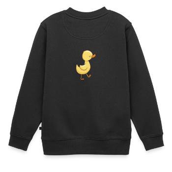 Entchen mit roten Bäkchen - Kinder Premium Organic Sweatshirt - Schwarz - Hinten - AI Model Kid Female (0cm)