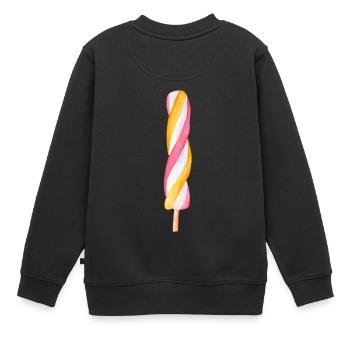 Mehrfarbige Eiscreme - Kinder Premium Organic Sweatshirt - Schwarz - Hinten - AI Model Kid Female (0cm)