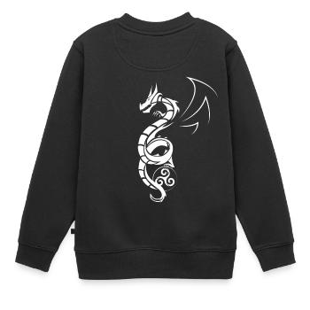 Weißer Drache - Kinder Premium Organic Sweatshirt - Schwarz - Hinten - AI Model Kid Female (0cm)