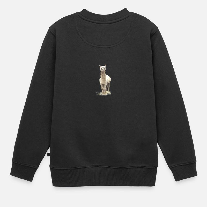 Lama - Kinder Premium Organic Sweatshirt - Schwarz