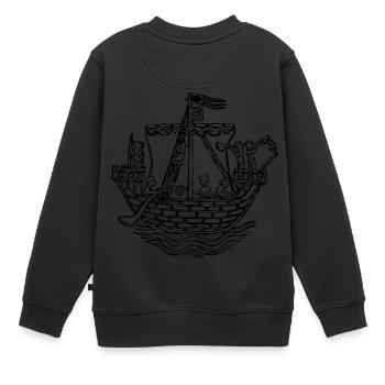 paddle boat sail boat ruderboot segelboot37 - Kinder Premium Organic Sweatshirt - Schwarz - Hinten - AI Model Kid Female (0cm)