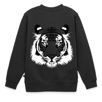 Tiger head black white - Kids Premium Organic Sweatshirt - black - Back - AI Model Kid Female (0cm)