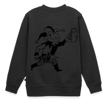 clown harlekin hofnarr kasper komiker narr witzbol - Kinder Premium Organic Sweatshirt - Schwarz - Hinten - AI Model Kid Female (0cm)