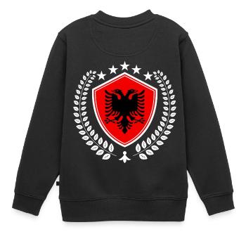 Albanie - Sweat Premium enfant bio - noir - Dos - AI Model Kid Female (0cm)