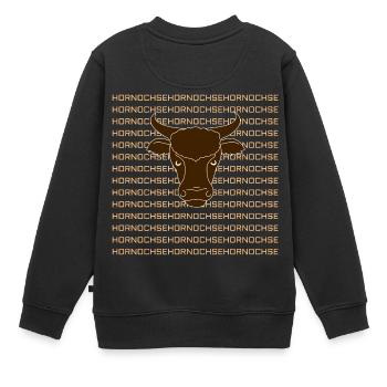 Hornochse - Kinder Premium Organic Sweatshirt - Schwarz - Hinten - AI Model Kid Female (0cm)