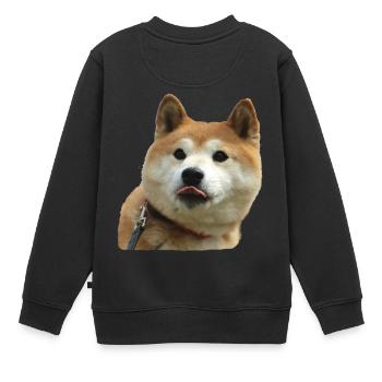 Motif de chien frais Doge - Sweat Premium enfant bio - noir - Dos - AI Model Kid Female (0cm)