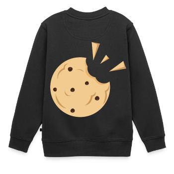 Biscuits mordus Cadeau - Sweat Premium enfant bio - noir - Dos - AI Model Kid Female (0cm)