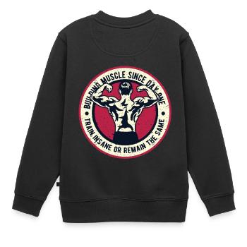 Muscle de construction - Sweat Premium enfant bio - noir - Dos - AI Model Kid Female (0cm)
