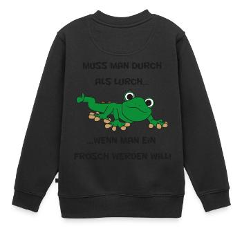 Lurch - Kinder Premium Organic Sweatshirt - Schwarz - Hinten - AI Model Kid Female (0cm)