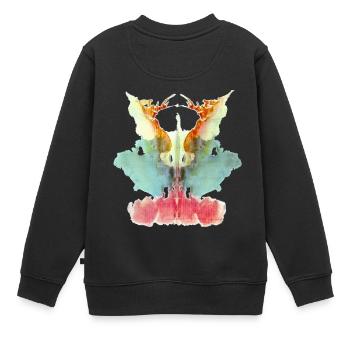 Rorschach Tafel 9/10 - Kinder Premium Organic Sweatshirt - Schwarz - Hinten - AI Model Kid Female (0cm)