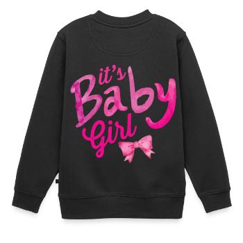 idée de cadeau naissance bébé enfant né naissance - Sweat Premium enfant bio - noir - Dos - AI Model Kid Female (0cm)