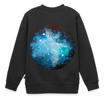 sternzeichen Zwilling - Kinder Premium Organic Sweatshirt - Schwarz - Hinten - AI Model Kid Female (0cm)