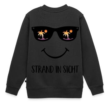 Plage - Sweat Premium enfant bio - noir - Dos - AI Model Kid Female (0cm)