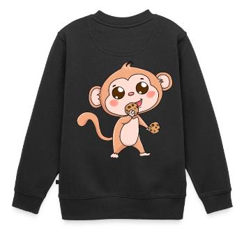 Singe Faune Fantaisie Faim Cookies Cadeau Bébé - Sweat Premium enfant bio - noir - Dos - AI Model Kid Female (0cm)