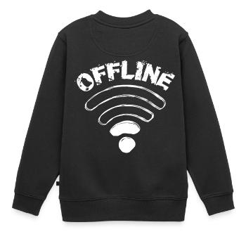 Offline - WLAN WIFI Empfang Internet - Kinder Premium Organic Sweatshirt - Schwarz - Hinten - AI Model Kid Female (0cm)